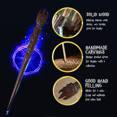 Handicraftviet King Wand Handcrafted Wizard Wand 15'' Magic Wand The Best Gift for Everyone Halloween
