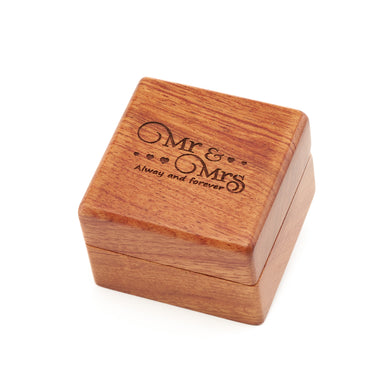 Mr. and Mrs. Ring Box – Handmade Wood Ring Box for Wedding Day Ring Boxes Small Engraved for Engagement/Proposal, Rustic Ring Box, Ring Storage Box Engagement Gift (Wooden Ring Box - 1 Pcs)