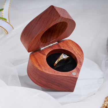 MONYCraft Wood Ring Box - Rustic Engagement Ring Box Handmade Wooden Ring Box Engraved Proposal - Today, Tomorrow, Forever