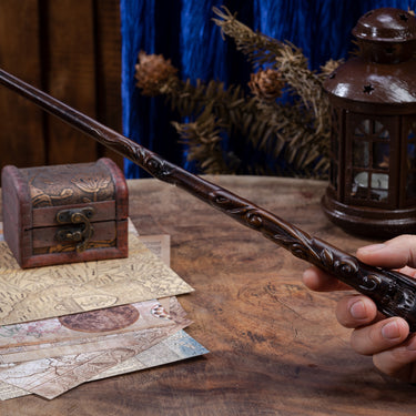 Handicraftviet Hand Carved Wooden Magic Wand Wood Wands for Collectible and Cosplay/Wizard Wands 15' for Adult and Child/Great Gift for Halloween, Christmas and Birthday Party (Owl Wooden Wand)