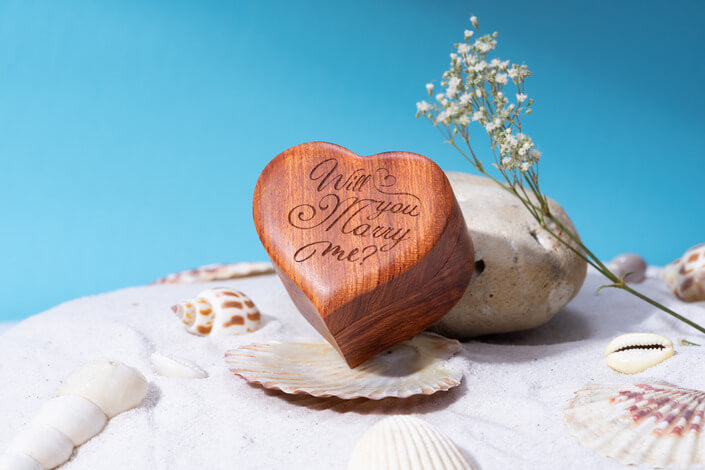 wooden heart ring box