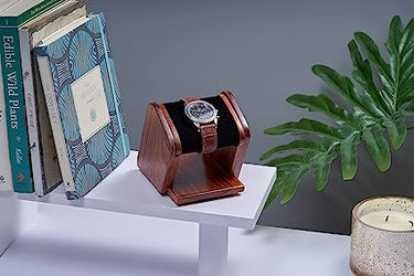 HandicraftViet- Men's Wood Watch Stand - Display Your Timepieces with this Elegant Watch Stand for Men and Women, Watch Holder Stand, Wrist Watches 1 slot (S3)