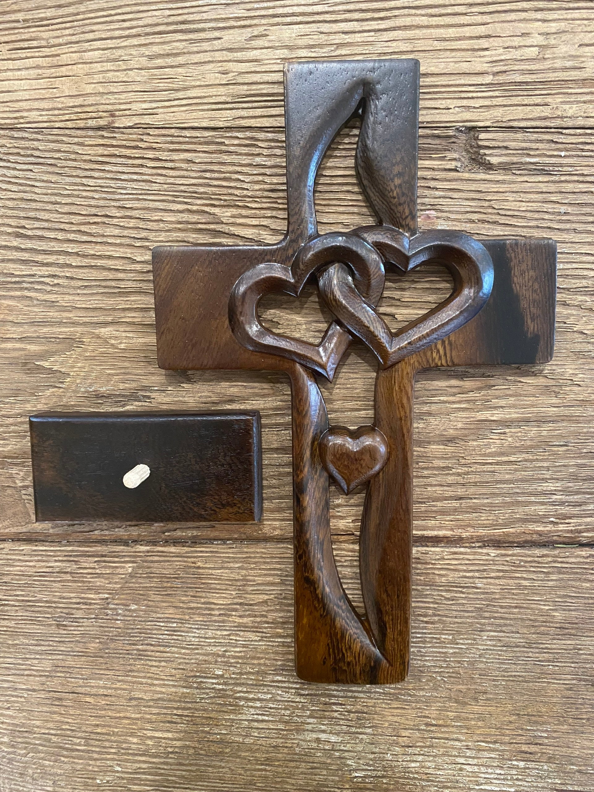 Handicrafviet - Heart Cross Religious Cross with Hearts, Wooden Cross ...