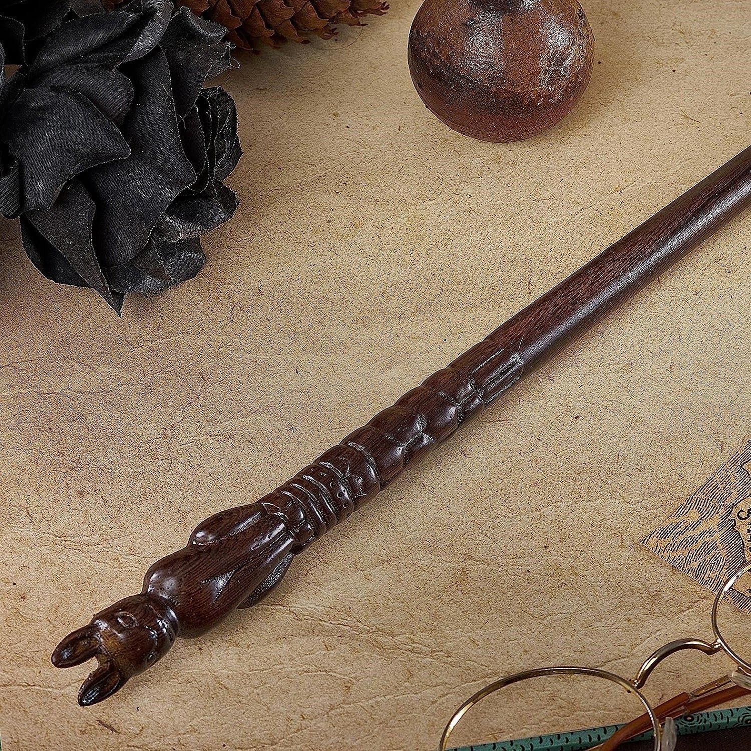 Handicraftviet Rabbit Wand - Hancrafted Real Wood Grain Wizard Magic W ...