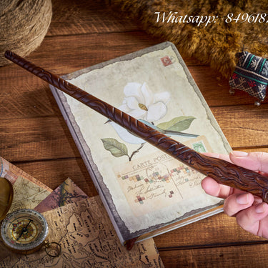 Handicraftviet - Wooden Horse Magic Wand, Witch Wand for Wizards