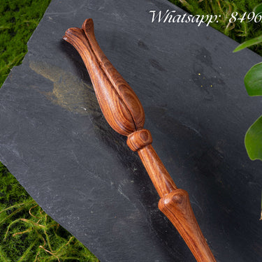 Handicraftviet - Hand Carved Wooden Luna Lovegood Wand for Collectible and Cosplay Girl Wand 15''