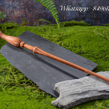 Handicraftviet - Hand Carved Wooden Luna Lovegood Wand for Collectible and Cosplay Girl Wand 15''