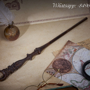 Handicraftviet - Hand-Carved Wooden Moon Wand, Wizard Wand for Collectible Cosplay, Best Gift for Adult and Kid