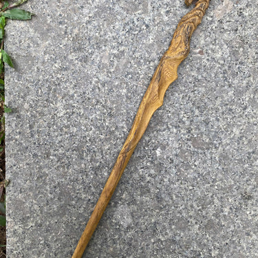 Unfinished Viking Dragon Magic Wand – Hand-Carved Real Casia Wood for DIY Painting & Customization