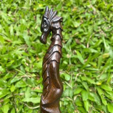 Dragon Magic Wand – 15" Hand-Carved Cassia Siamea Wood | Halloween Gift & Collector’s Item